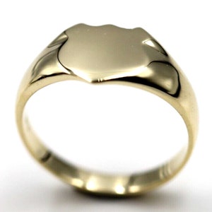 Genuine Heavy 375 Solid 9ct 9k White Or Rose Or Yellow Gold Shield Signet Ring