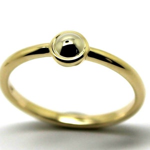 Genuine 9ct yellow gold & white gold ball 4mm Half Ball Ring