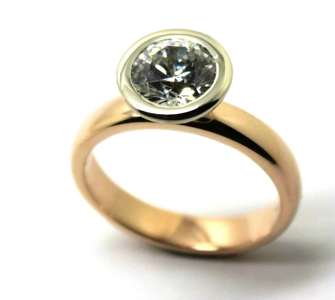 Kaedesigns, New Genuine 9ct 375 Solid White & Rose Gold CZ Engagement ...