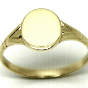 Kaedesigns New Size I / 4 Solid New 9ct 9K Yellow, Rose or White Gold Oval Signet Ring