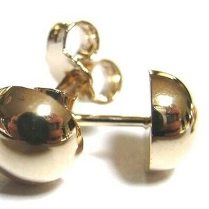 Genuine New 9ct Yellow, Rose Or White Gold Euro Half 8mm Ball Stud Earrings