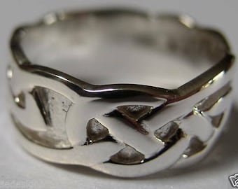Anelli In Argento Anello In Argento Sterling 925 Massiccio - Motivo Celtico, Taglie Da G A Z, Nuovo Anello Argento Taglie G-z 4mm - Foto 5