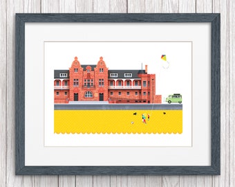 Edinburgh Portobello Colourful Print, Seaside, Beach Gift