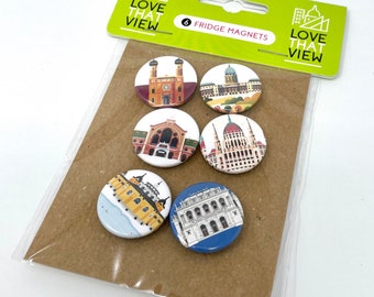 Budapest Fridge Magnets (Pack of 6), Hungarian Landmarks