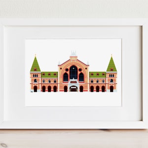 Budapest Great Market Hall Minimalist Print, Hungarian Food
