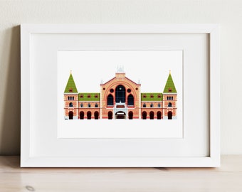 Budapest Great Market Hall Minimalist Print, Hungarian Food