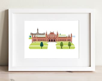 Glasgow Kelvingrove & University Vibrant Art Print, Alumni