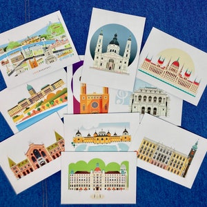 Lot de cartes postales Budapest, faire-part, cartes de remerciement, Hongrie