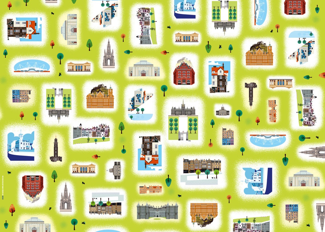 Edinburgh 4 sheets Gift Wrap Quality Scottish Wrapping Etsy