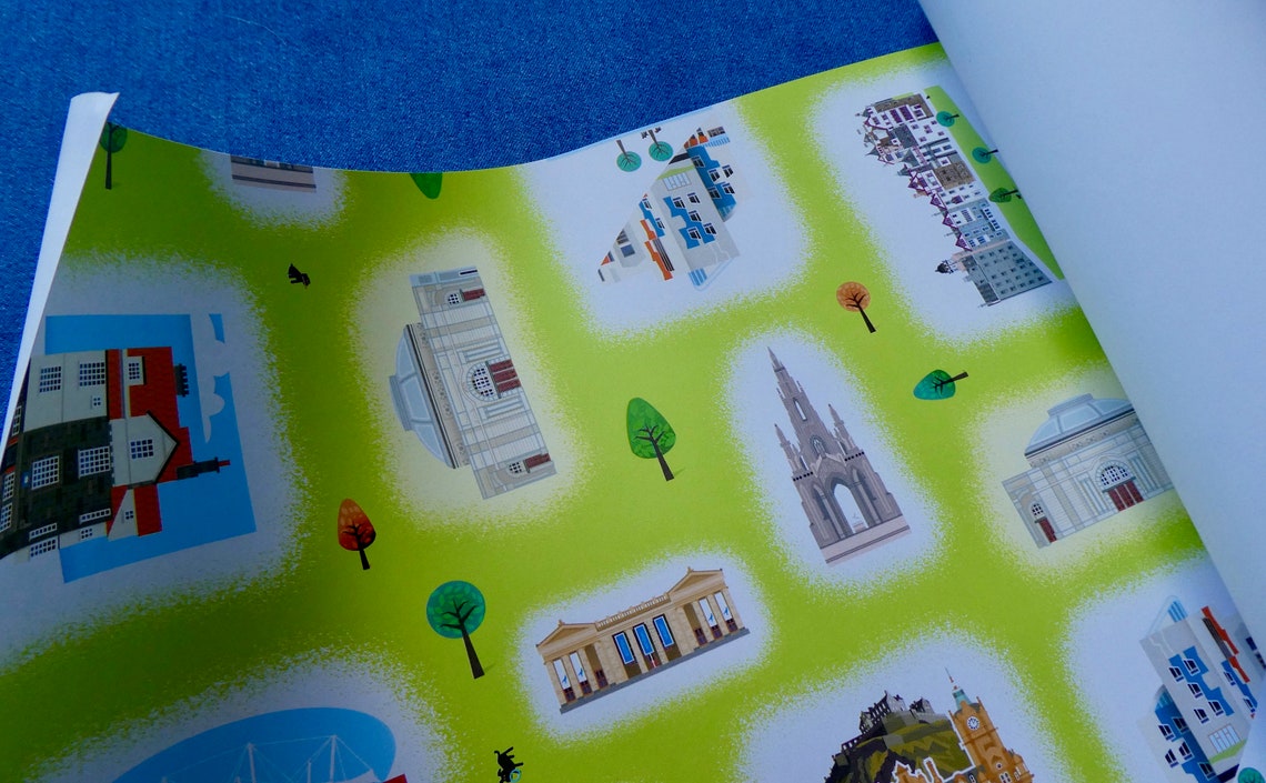 Edinburgh 4 sheets Gift Wrap Quality Scottish Wrapping Etsy
