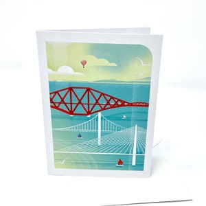 Biglietto di auguri per i Forth Bridges di Edimburgo (singolo), Scozia, biglietto d’auguri vuoto
