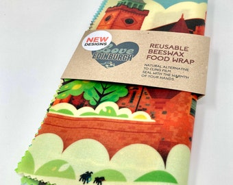 Edinburgh Beeswax Food Wraps Pack, Reusable, Biodegradable, Handmade