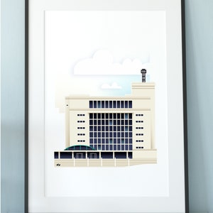 Impresión de ilustración de la Universidad de Nottingham Trent, Edificio Newton, Antiguos alumnos