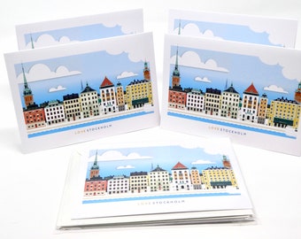 Stockholm Greetings Card Pack, Gamla Stan, Sweden