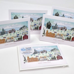 Edinburgh Weihnachtskarten 4er-Pack (gleiches Design), leere Weihnachtskarten