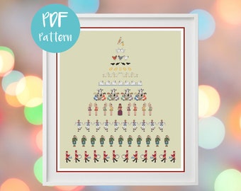 12 Days of Christmas Cross Stitch Pattern | PDF Instant Download