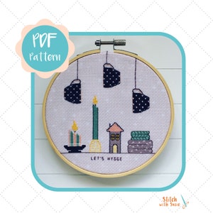 Let&#39;s Hygge Cross Stitch Pattern | Hygge Cross Stitch Pattern | Lagom Cross Stitch | Instant Download PDF