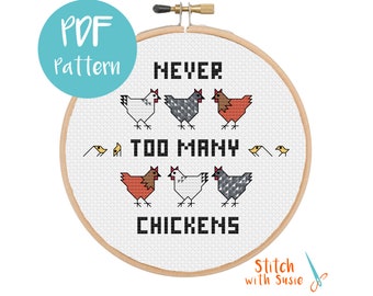 Chicken Cross Stitch Etsy