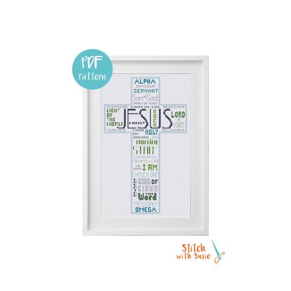 Names Of Jesus Cross Stitch Pattern Pdf Instant Download Etsy