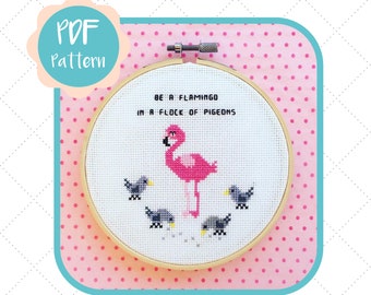 Deux Oies Point De Croix Compté Kit Animaux De Broderie Drôle