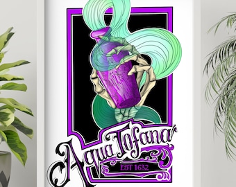 Aquatofana Art Print- A4 - 250GSM - True Crime - Bailey Sarian - Original Illustration - Limited Edition