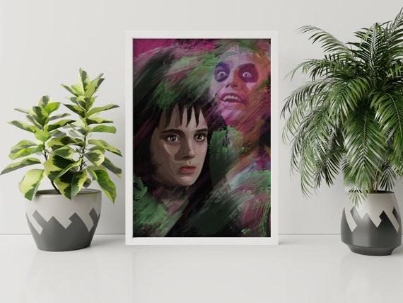 Beetlejuice Original Art Print - A4 - 250 GSM gloss paper high quality print - Winona Ryder - Michael Keaton - Tim Burton - Movie - Painting