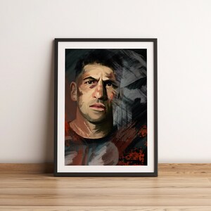 The Punisher -Jon Bernthal -Frank Castle -Original Oil Painting Style Print - A4 - 250 GSM gloss paper high quality print - limited Edition image 2