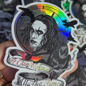Adesivo holográfico The Crow - Filme-Brandon Lee - história em quadrinhos - resistente às intempéries - Capa para celular - Decalques para laptop e iPad