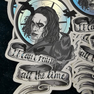 The Crow Holographischer Folienaufkleber - Film-Brandon Lee - Satin Matte Coating - Comic-Buch - Wetterbeständig - Handyhülle - Laptop und iPad