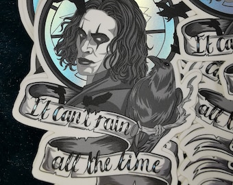 The Crow Holographic Foil sticker -  Film-Brandon Lee - Satin Matte Coating - comic book - weather resistant - Phone case - Laptop and iPad