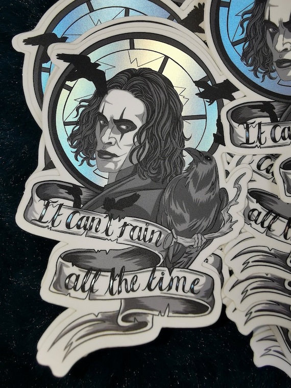 The Crow Holographic Foil sticker -  Film-Brandon Lee - Satin Matte Coating - comic book - weather resistant - Phone case - Laptop and iPad