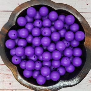 Solid Color #06 - 15mm Silicone Beads - 10 Pack