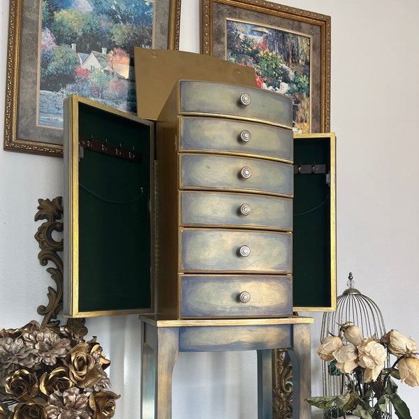 Custom Color Option (Piece Pictured is SOLD Do Not Purchase!) - "The Levee"  Custom Jewelry Armoire! - Hand-Painted Furniture by Funkensense