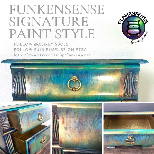 Custom Painted Furniture with Funkensense Signature Paint Style! See Photos for Available Inventory!