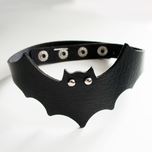 Halsband "black Bat Collar" PU Leder Fledermaus schwarz