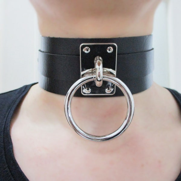 Halsband großer "O- Ring" schwarz