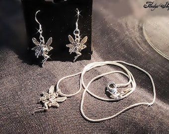 Schmuckset Elfen Ohrringe mit Kette 925er Silber