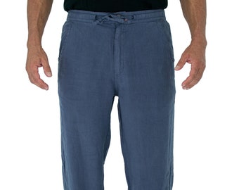 Pantalón corto de lino 100% con aletas, perfecto para bodas en la playa, vacaciones en la playa, yoga o para una salida de fin de semana.