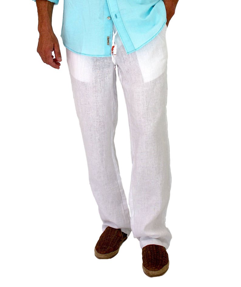 Short Fin 100 Linen Pants Perfect For Beach Wedding Beach Etsy