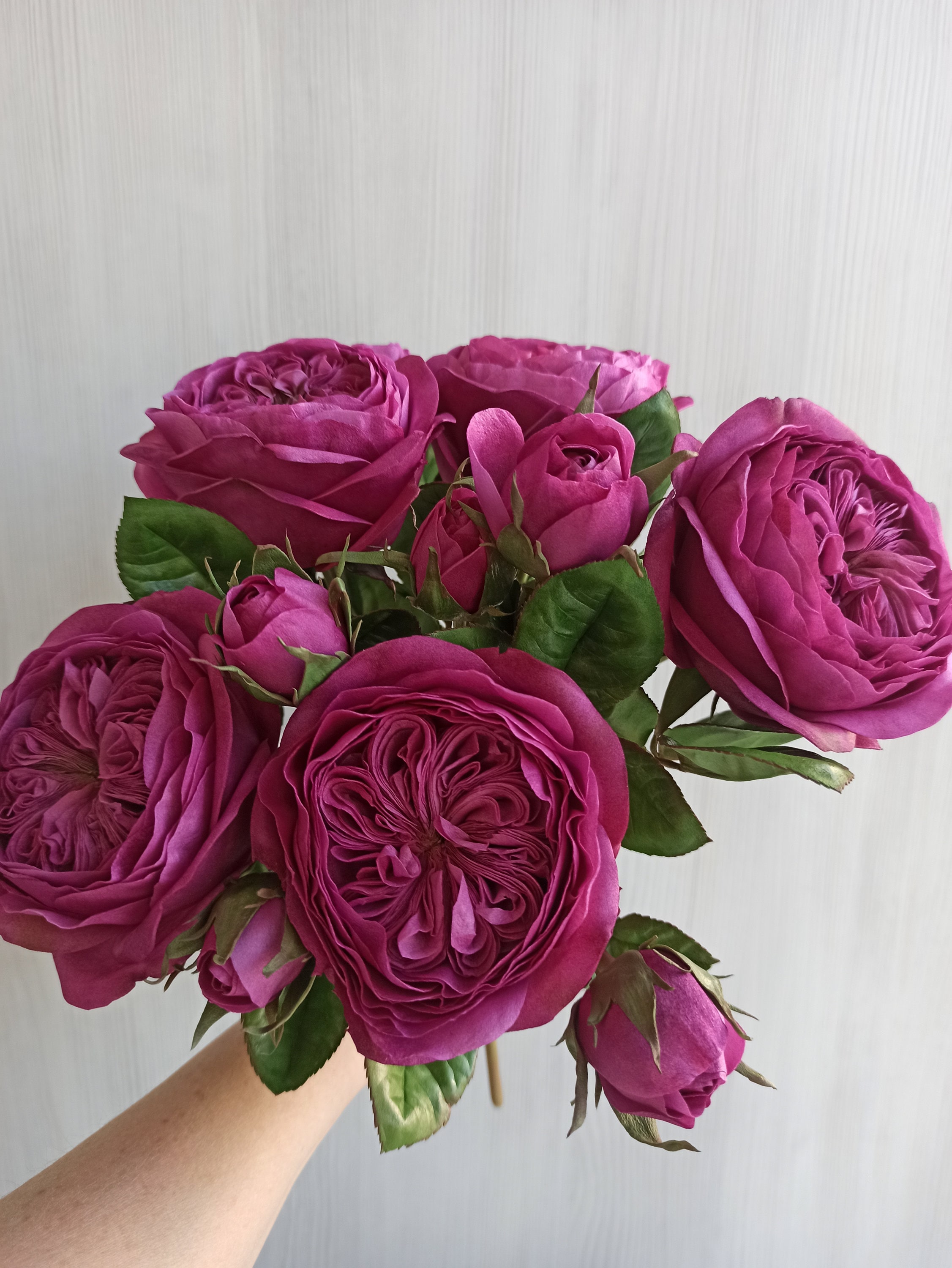 HANDMADE English Garden Rose Bouquet, Real Touch Austin-style