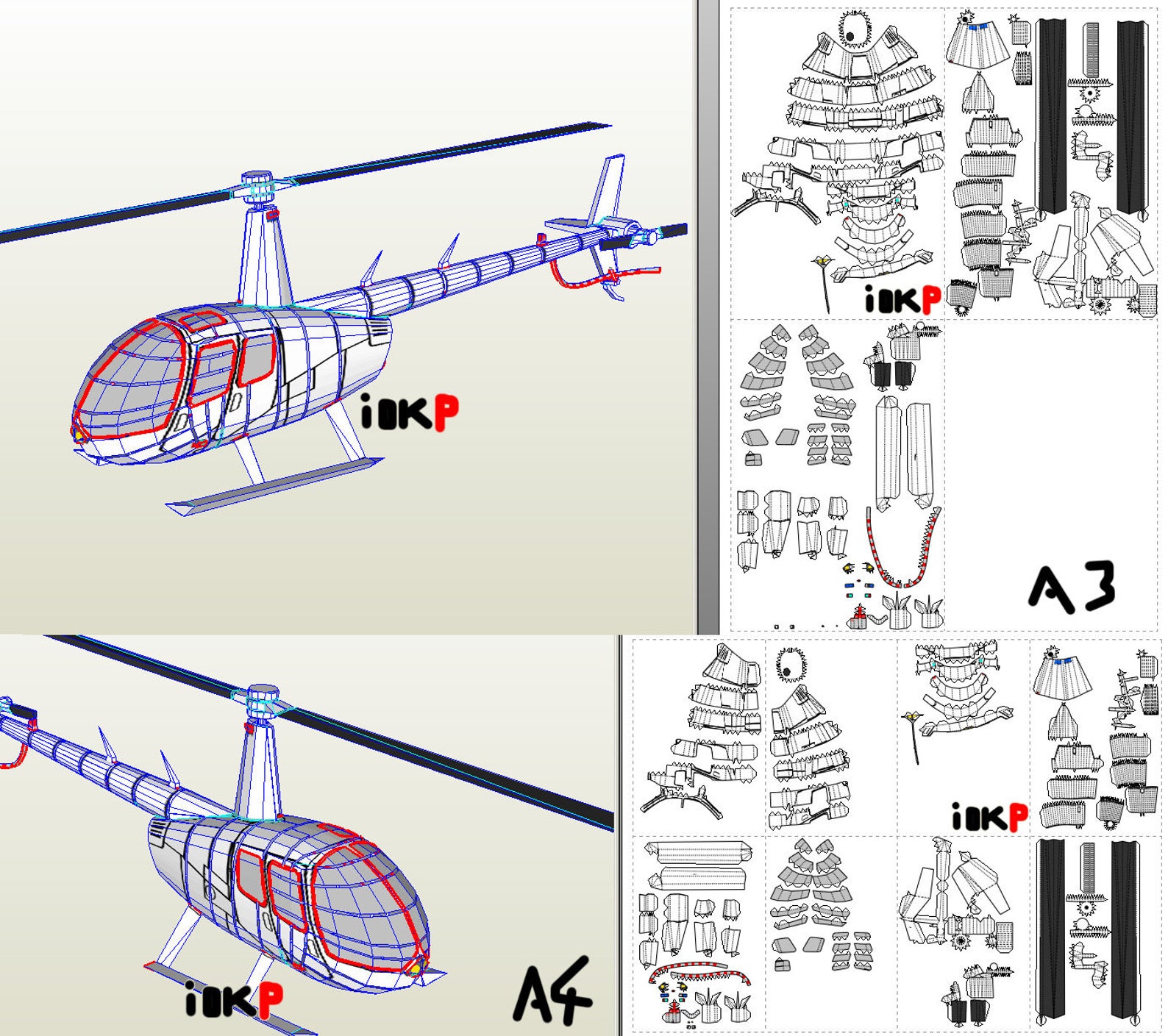 Paper Train R44 ROBINSON R44 RAVEN II Papercraft Simple Version (Instant Download) - Etsy