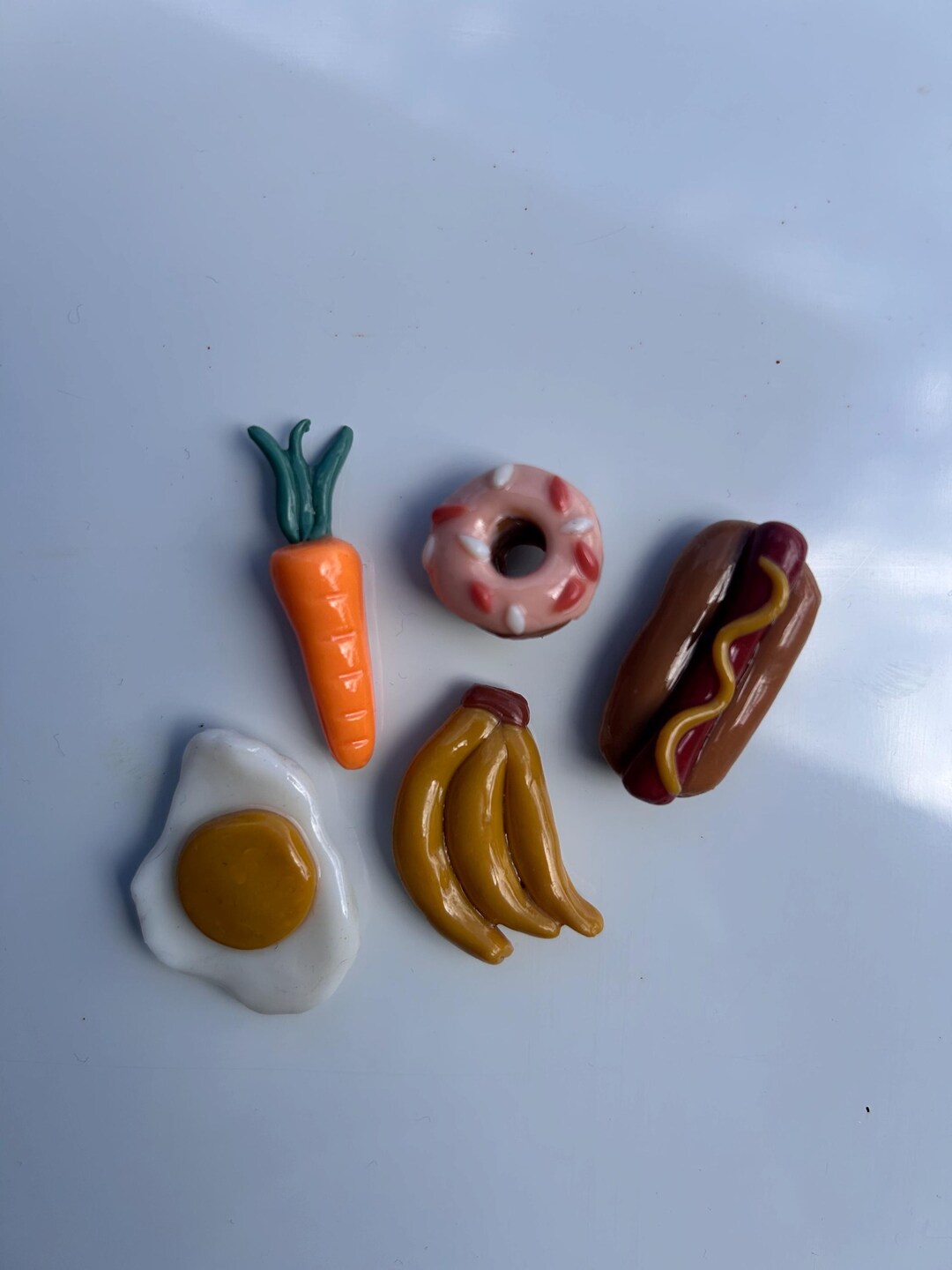Handmade Clay Food Magnets – Set of 5 | Cute Fridge Magnets | Polymer ...