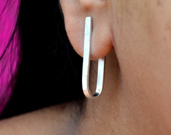 925 Silver Modern Arch Earrings, Simple Women Earrings, Daily Wear Light Weight Earrings , Handmade Low Price Earrings Gift For Her