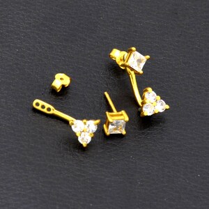 CZ Ear Jacket Silver Women Earrings