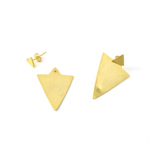 Triangle Ear Jacket Silver Stud Earrings image 10