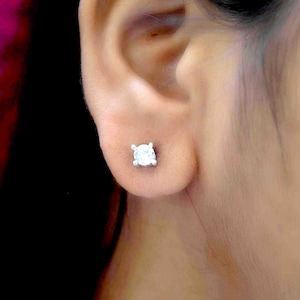 925 Sterling Silver Ear Jacket Earrings Front Back Earrings Dainty Gold Ear Jacket Earrings Minimal Cz Ear Jacket Earrings Gift For Her