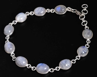 Moonstone 925 Silver Men Bracelets, , Handmade Women Jewelry, Gift For Her