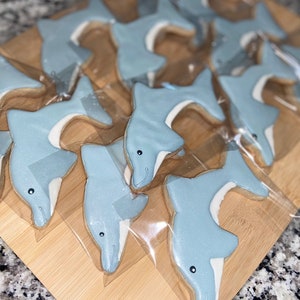 Dolphin themed sugar cookies