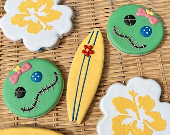 Alien Hawaiian Aloha Surfer Girl Family Cookies