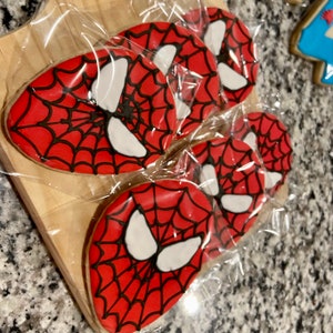 Spider-Man-personage Cookie-Spinnenwebben- Verjaardagsfeestje- Marvel-superheld